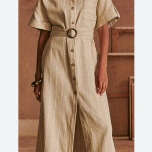 Sezane linen shirt dress